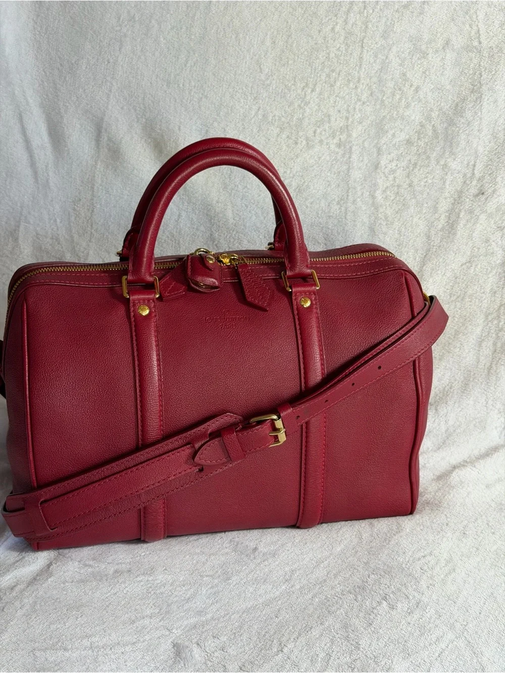 💞🔥 LOUIS VUITTON SOFIA COPPOLA SC MM LEATHER ROUGE BAG💕